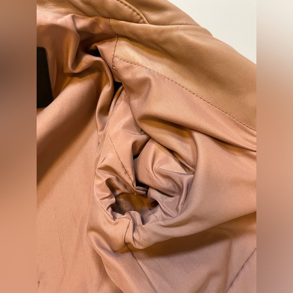 All Saints Fern Biker Jacket Sz:S US6 Nude/Pink - Picture 15 of 16
